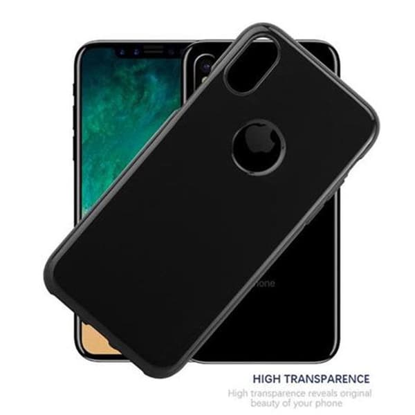 Transparent stötsäker silikonfodral för iPhone X / XS Svart
