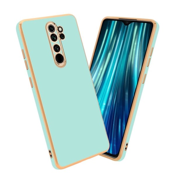 Hus för Xiaomi RedMi NOTE 8 PRO Fodral i Glansig Mintgrön - Guld Etui Case Cover Silikon TPU och skydd för kameran Grön