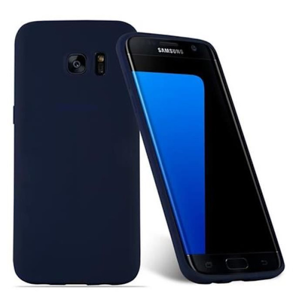 Samsung Galaxy S7 EDGE-fodral i CANDY DARK BLUE från Cadorabo (CANDY Design) Ultratunt mjukt silikon TPU-gelskydd med anti