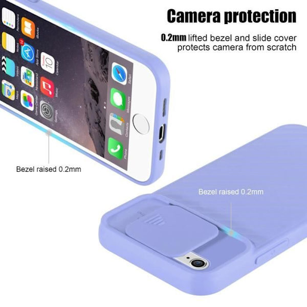 Fodral till Apple iPhone 6 PLUS / 6S PLUS Matt lila Fodral Silikon TPU och kameraskydd