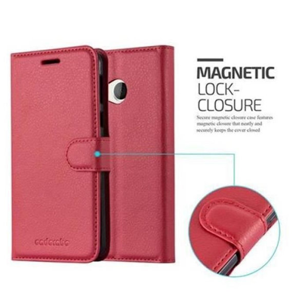 Coque - Cadorabo - HTC U PLAY - Röd - Syntetiskt läder - Ställfunktion Röd