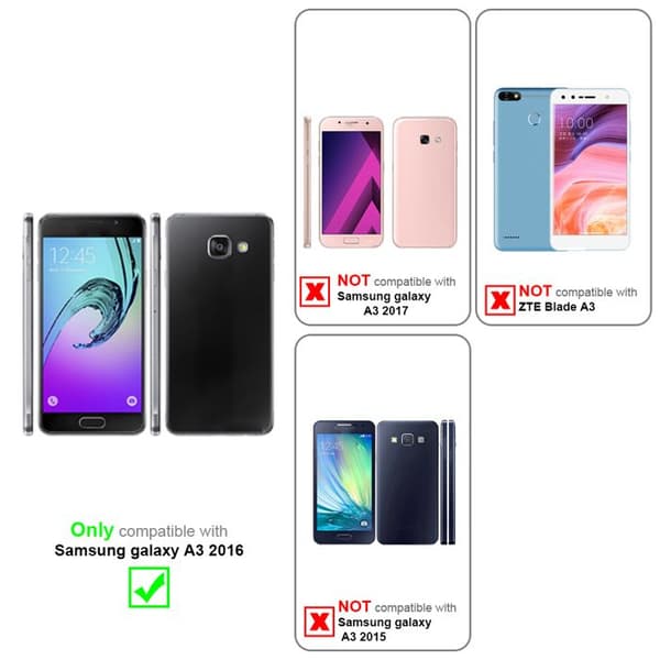 3x Härdat glas skärmskydd för Samsung Galaxy A3 2016 Vit