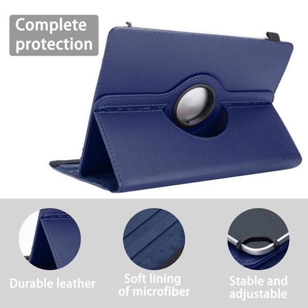 Coque tablette - CADORABO - Medion LifeTab P10610 - Similicuir - Rotation 360° - Komplett skydd Blå