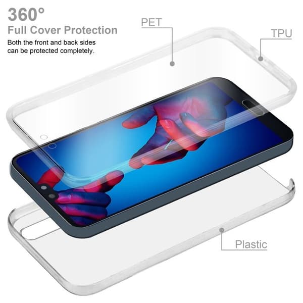Transparent skal för Huawei P20, helskydd Vit