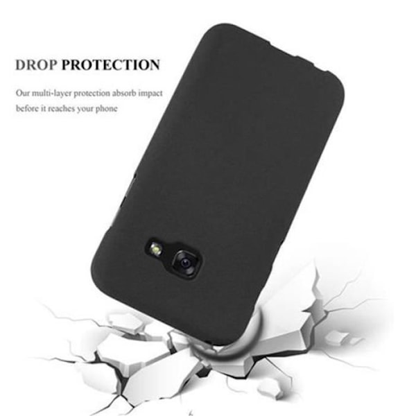Samsung Galaxy A3 2017 (7) Fodral i BLACK FROST av Cadorabo (FROST Design) Ultratunt mjukt silikongel TPU-fodral med anti-halk