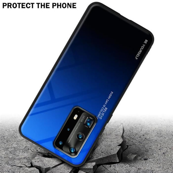 Fodral för Huawei P40 PRO / P40 PRO+ Skal i BLÅT - SVART Fodral Skyddsskydd Tvåfärgad TPU