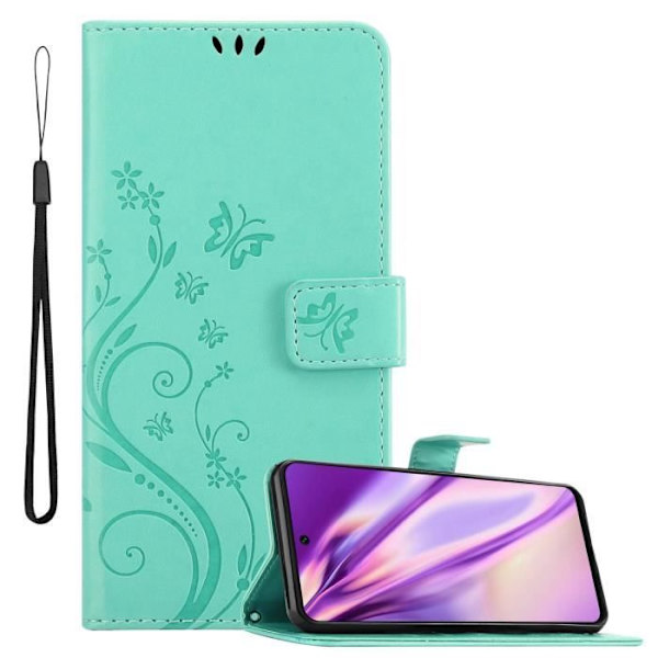 Mobilskal för Huawei P SMART 2021 i TURKOS BLOMSTRIG - CADORABO - Mjuk - Magnetisk - Slät Turkos