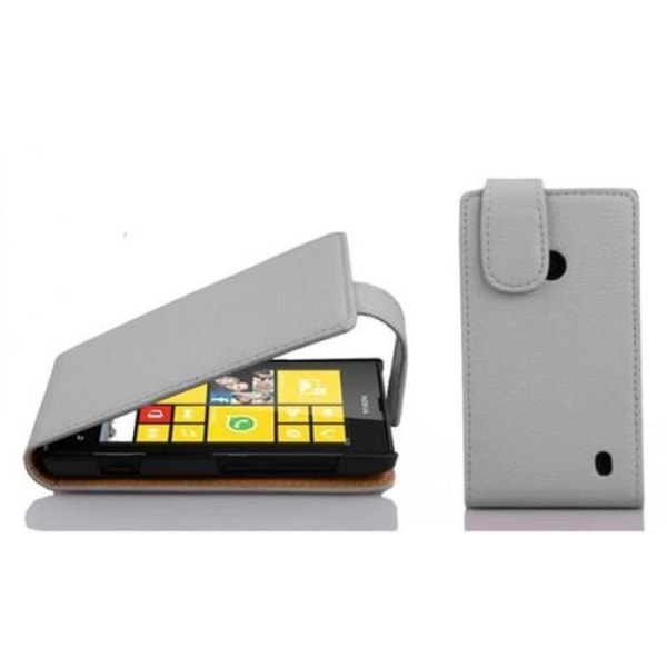 Cadorabo Fodral Nokia Lumia 520 DESIGN FLIP Style Fodral Fodral Fodral konstläder Struktur VIT ALABASTER