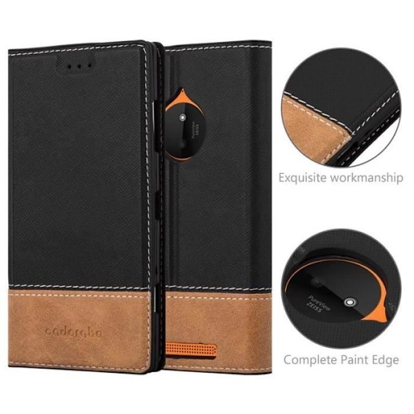 Plånboksfodral - CADORABO - Nokia Lumia 830 - Läderimitation - Brun - Magnetisk stängning kastanj