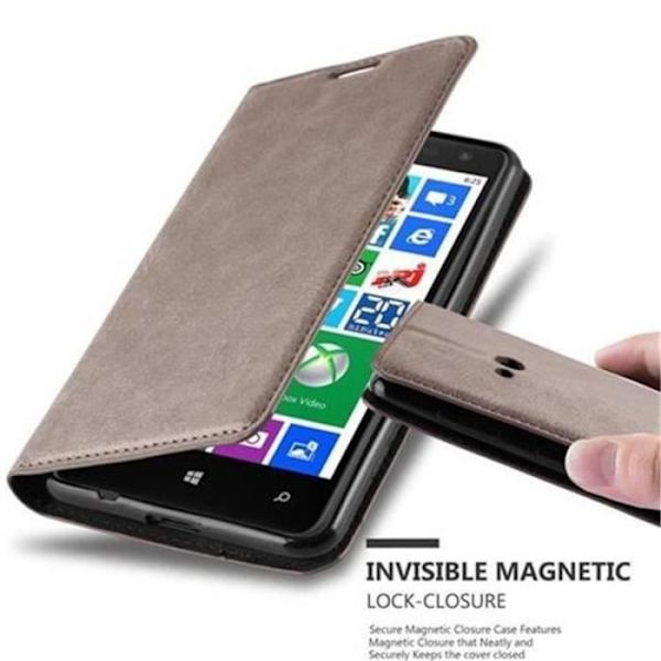 Cadorabo Nokia Lumia 625 Fodral KAFFEBRUNT Osynlig magnetisk STÄNGNING Fodral Fodral stöder stativ och kortplats