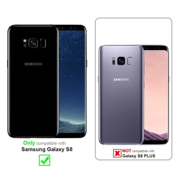 Fodral till Samsung Galaxy S8 - CADORABO - SILVER AGATE - Clear View - 360 graders spegelskydd Pengar