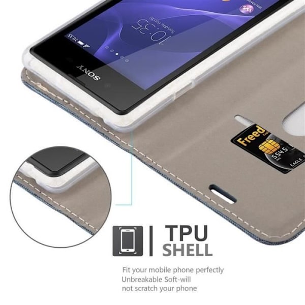 Cadorabo Fodral till Sony Xperia E3 i MÖRKBLÅ SVART
