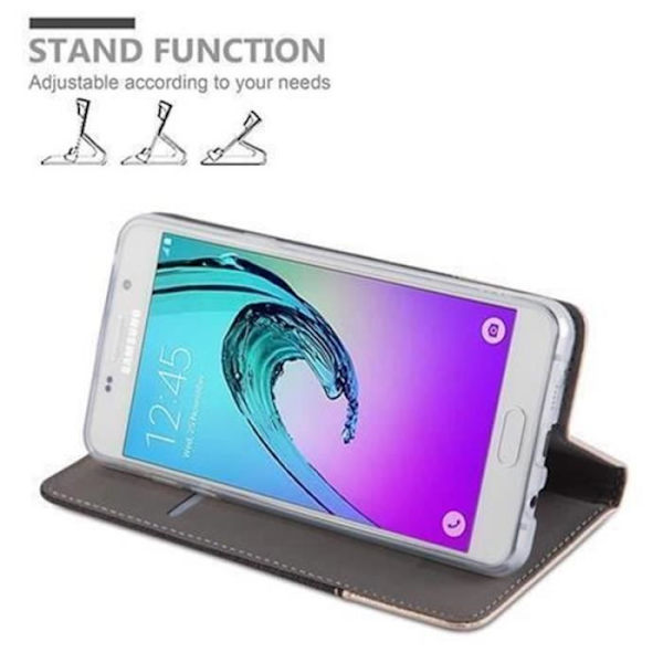 Samsung Galaxy A5 2016 (6) Fodral i ANTRACITGULD från Cadorabo (TYG-LEATHERETTE Design) Helt skyddsfodral med flipskydd