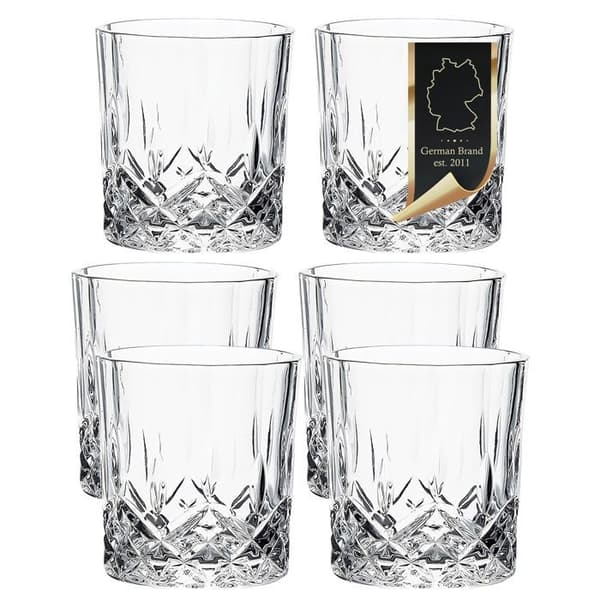Set med 6 kristallvattenglas 200 ml, eleganta dricksglas, glasart, stilfull service