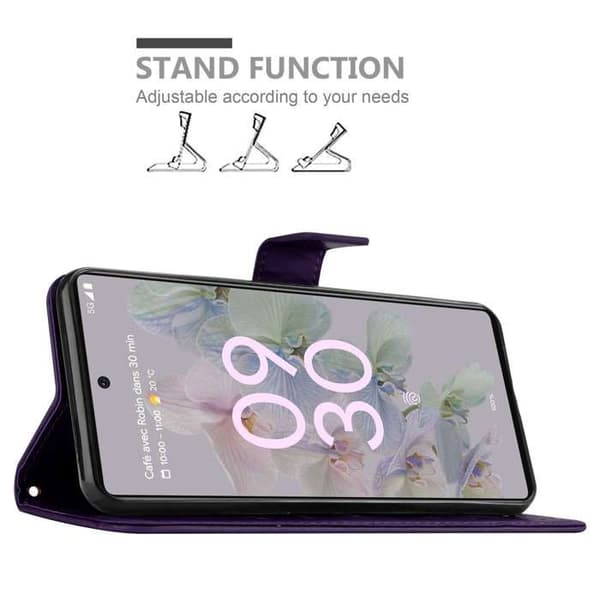 Fodral med lock för iPhone 15 Turkos Blommig Design Skydd Plånbok Blå