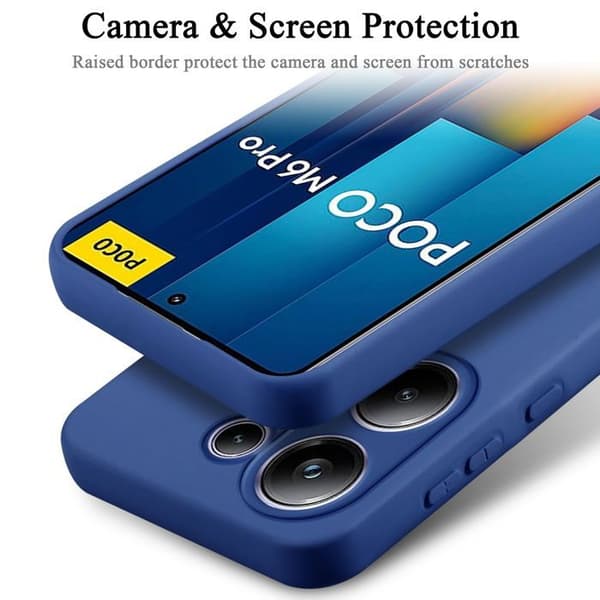 Skyddande stötsäker skal för Xiaomi Poco M6 Pro i LIQUID BLUE Blå