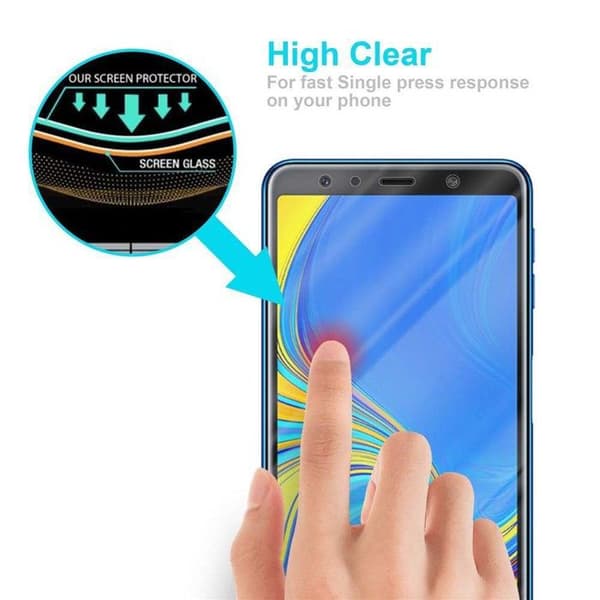 Härdat skärmskydd för Samsung Galaxy A8 PLUS 2018 Vit