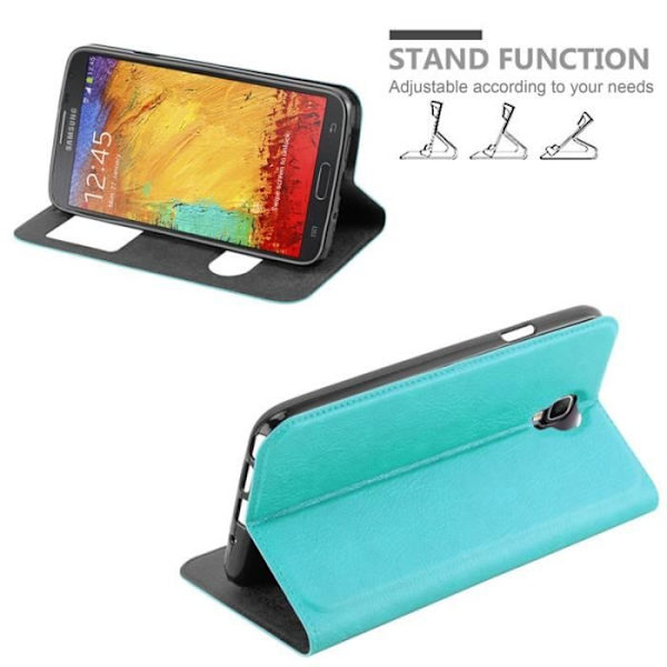 Cadorabo Fodral för Samsung Galaxy NOTE 3 NEO VIEW Två fönster Fodral Fodral Magnetlås Stöd Stativ Kortplats TURKOS