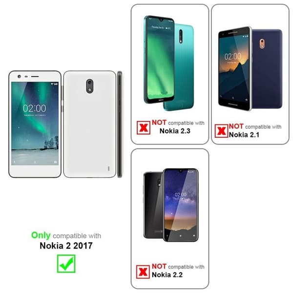 Helt härdat skärmskydd för Nokia 2 2017 Vit
