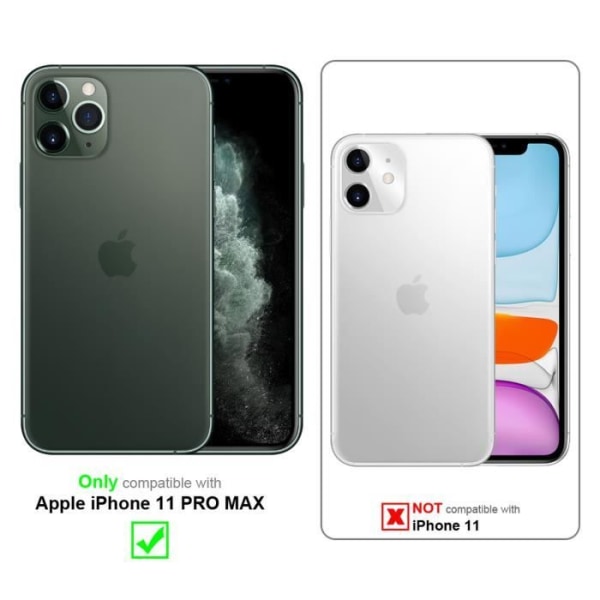 Coque - CADORABO - iPhone 11 PRO MAX - Clear View - Silver - 360 graders skydd Pengar