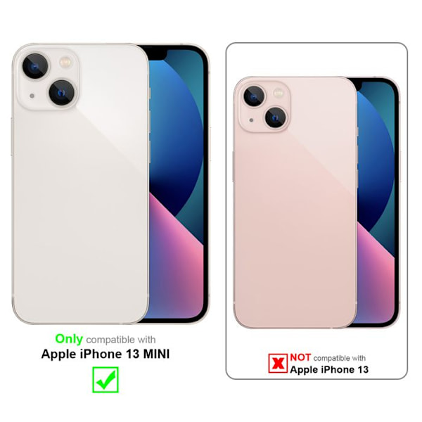 Fodral för Apple iPhone 13 MINI i vitt med pärlor Hylster Skyddsfodral i flexibel TPU-silikon med handledsrem Vit