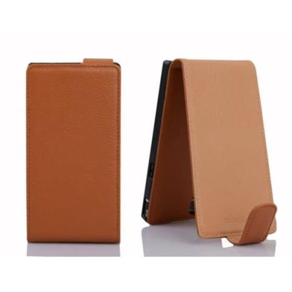 Cadorabo Huawei ASCEND G610 DESIGN FLIP Style Fodral Fodral i konstläder Struktur HAZEL BRUN