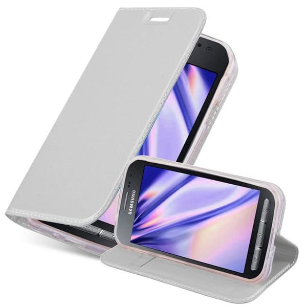 Fodral med lock för Samsung Galaxy XCover 3 Etui i KLASSISK SILVER Plånbok Stötsäker Grå