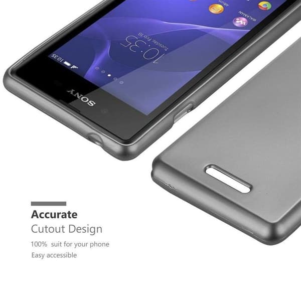 Skyddsfodral för Sony Xperia E3 Skyddsfodral i MATTS GRÅ METALLISK design Grå
