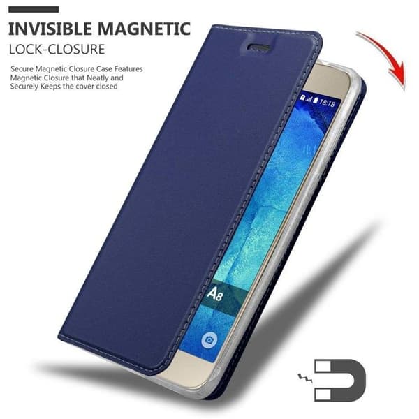 Flip-fodral för Samsung Galaxy A8 2015 i MÖRKBLAU CLASSY Plånbok Stötsäker Blå