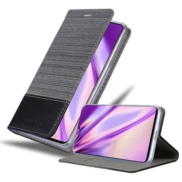 Etui för Samsung Galaxy M51 - CADORABO - Book Style-fodral - Syntetläder - Grå Svart - Magnetisk stängning MÖRKGRÅ