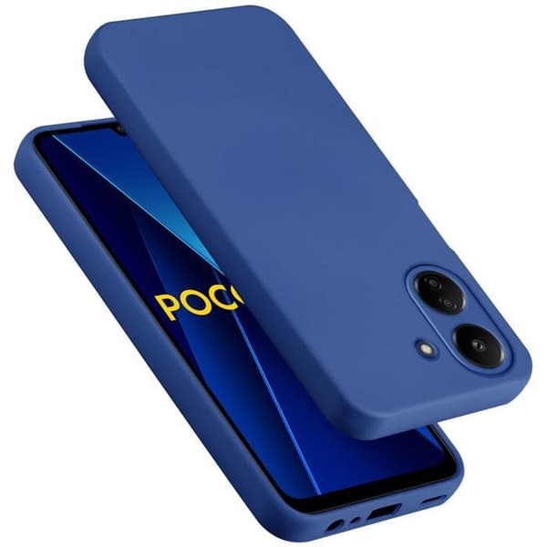 Skyddande stötsäker skal för Xiaomi Poco C65 i LIQUID BLUE Blå