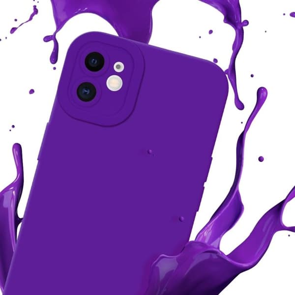 Skyddsfodral för iPhone 12 i MÖRKLILA FLUID Antichock Violett