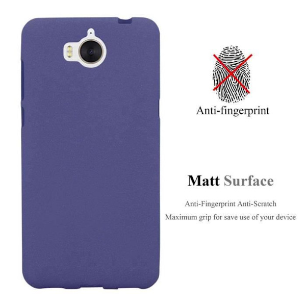 Coque - CADORABO - Huawei Y5 2017 / Y6 2017 - Silikon TPU - Stötsäker skydd - Matt design Frost mörkblå