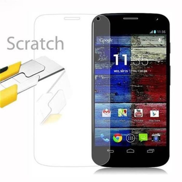 Cadorabo härdat glas Motorola MOTO X skärmskydd härdat skydd för display HÖG TRANSPARENS Transparent