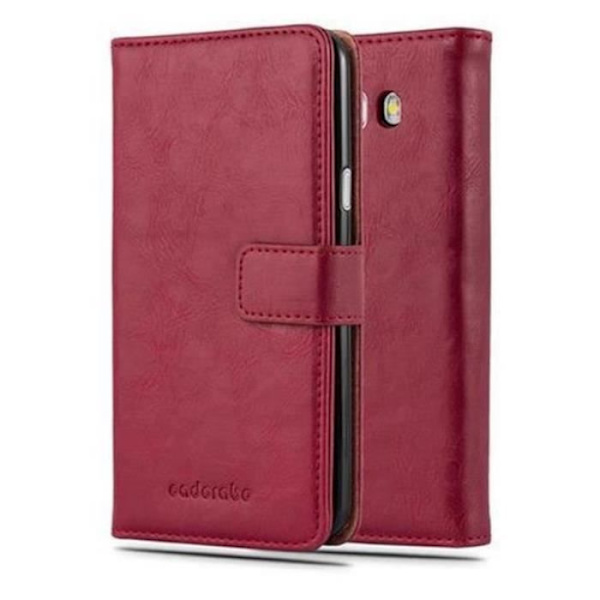 Samsung Galaxy J7 2016 (6) Fodral i CHERRY RED av Cadorabo (LYXdesign) Helt skyddsfodral med flip flap och