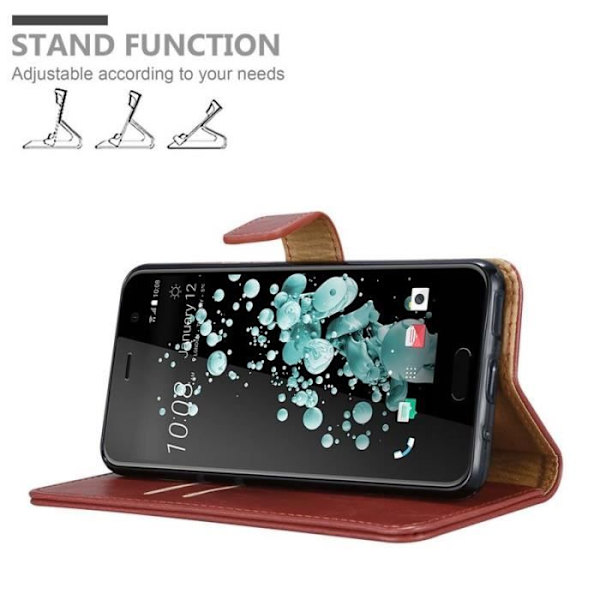Cadorabo Fodral till HTC U PLAY i KÖRSBÄRSRÖTT - Skyddsfodral med magnetlås, horisontellt stativ och kortplats