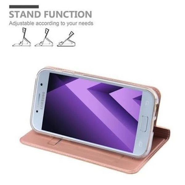 Samsung Galaxy A5 2017 (7) Fodral i CLASSY ROSÉ GOLD från Cadorabo (METALLIC MATT Design) Helt skyddsfodral med flip flik