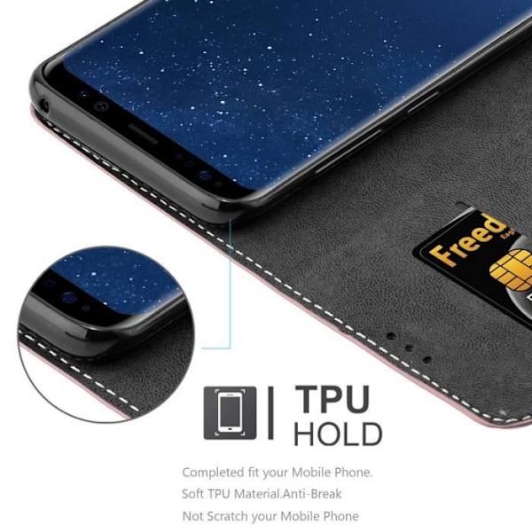 Samsung Galaxy S8 PLUS Fodral i SVART ROSA från Cadorabo (Design COMBI LEATHERETTE-LEATHERETTE) Fullt skyddsfodral med flipskydd