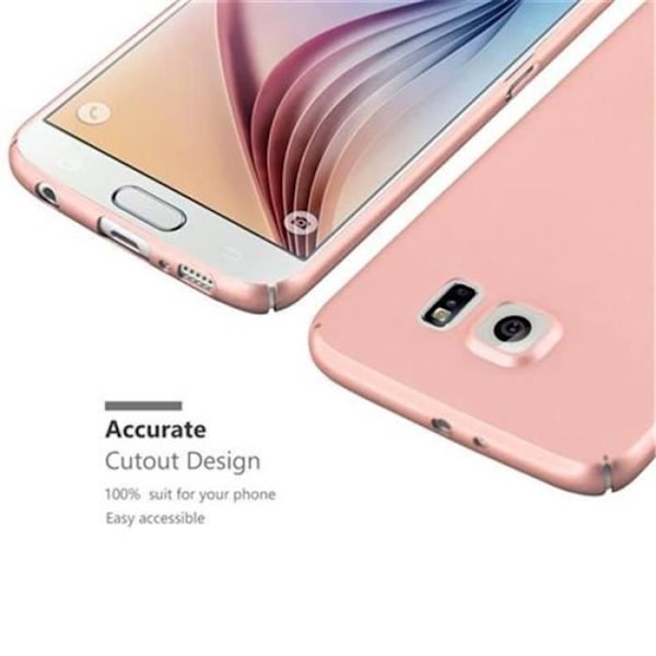 Cadorabo Samsung Galaxy S6 Fodral ROSE GULD METALL DESIGN MATT METALL Hårt plastskydd Skydd Hårt fodral Skal Ultra Slim Bumper