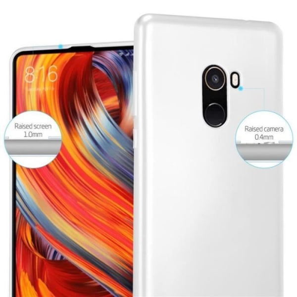 Cadorabo Fodral fungerar med Xiaomi Mi Mix 2 i METALLISKT SILVER - Stötsäkert och reptåligt TPU silikonskydd - Ultratunt