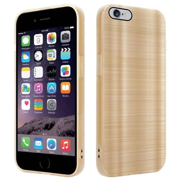 Skal för iPhone 6 PLUS / 6S PLUS Borstad Guld Kameraskydd Gul