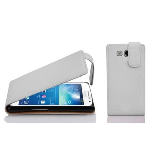Cadorabo Fodral Samsung Galaxy EXPRESS 2 DESIGN FLIP Stil Fodral Fodral Fodral konstläder Struktur VIT ALABASTER