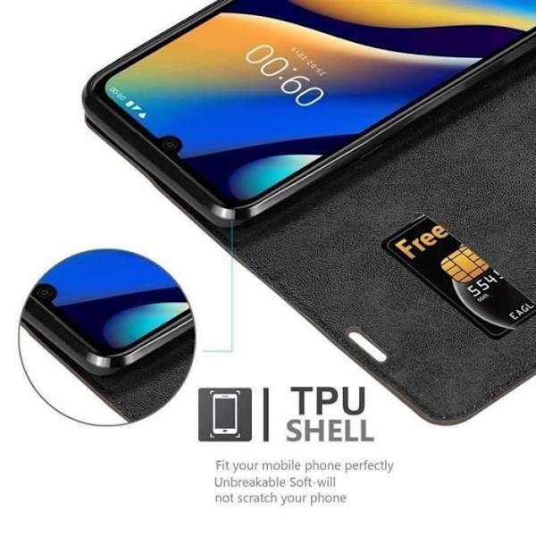Plånboksfodral - CADORABO - WIKO View 3 LITE - Läderimitation - Magnetisk stängning - Ultratunn kastanj