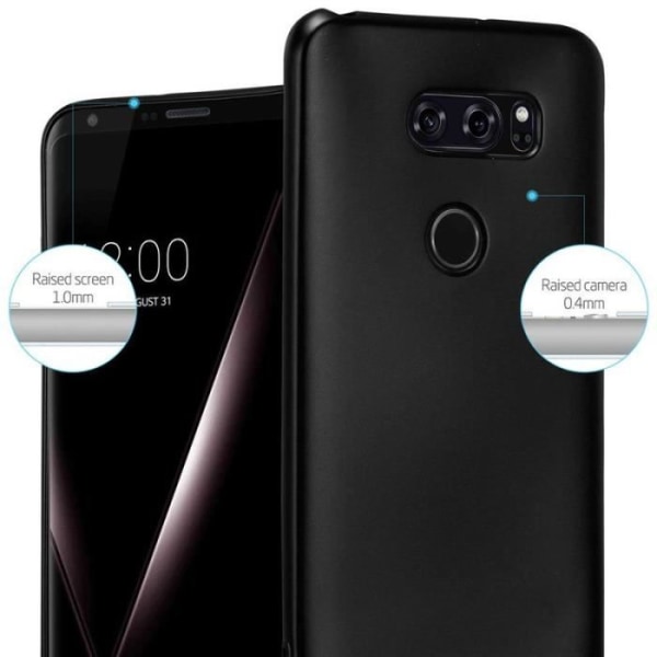 Cadorabo Fodral fungerar med LG V30 i METALLIC BLACK - Stötsäker och reptålig TPU silikonhölje - Ultra Slim Protective Gel