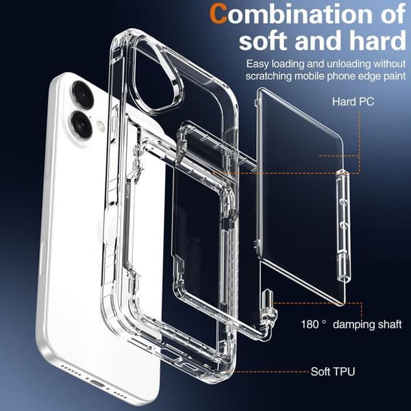 Transparent skal för iPhone 17 med kortfack Vit
