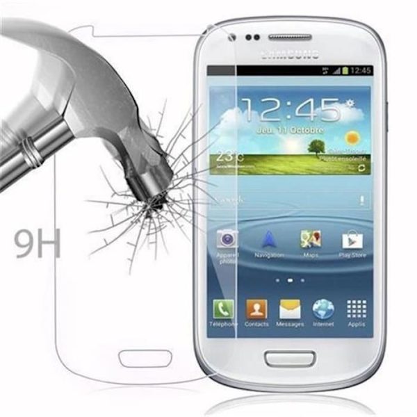 Cadorabo Skärmskydd för Samsung Galaxy S3 MINI 0,3 mm Rundade hörn HÖG TRANSPARENS Härdat glas Transparent