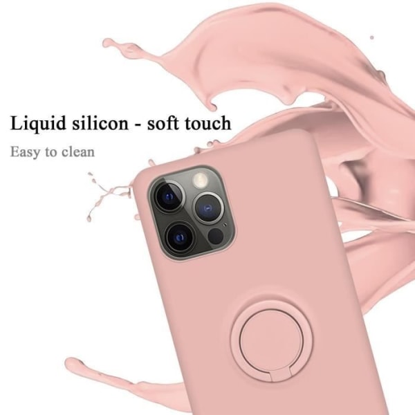 Fodral för Apple iPhone 12 / 12 PRO i LIQUID Rose Cadorabo Cover Skydd i flexibel TPU silikonring Skal