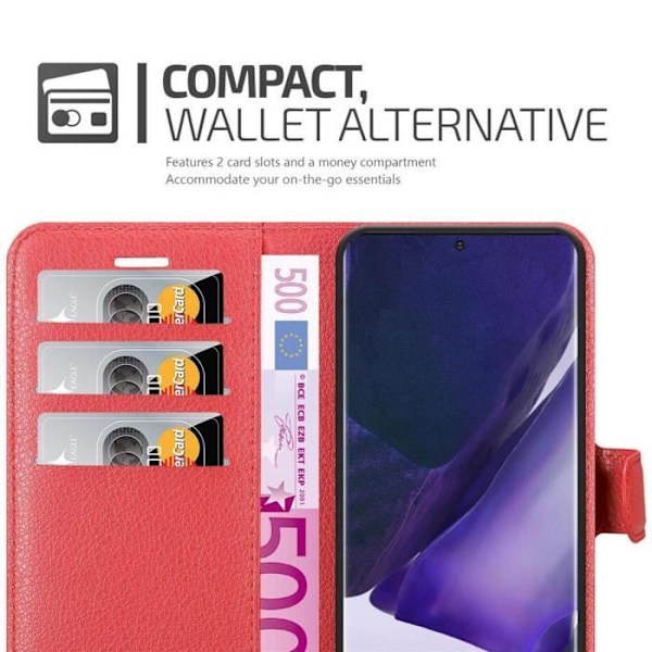 Fodral för Samsung Galaxy NOTE 20 PLUS i KÖRSBÄRRÖD Cadorabo Cover Protection magnetisk stängning stödfunktion Röd körsbär