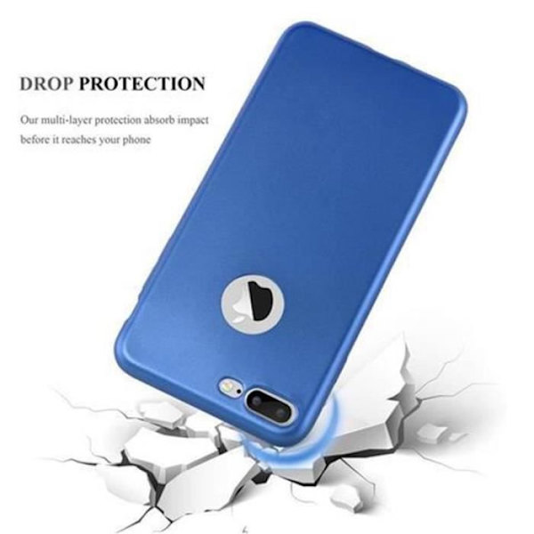 Apple iPhone 8 PLUS-fodral - iPhone 7 PLUS - iPhone 7S PLUS i METALLIC BLUE från Cadorabo (METALLIC MATT Design) Gel TPU-skal