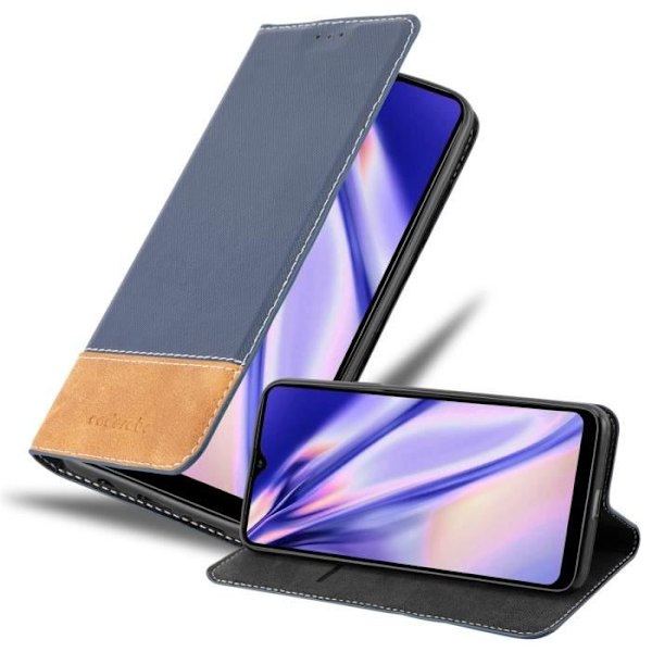 Coque Samsung Galaxy A20s - CADORABO - BLÅBRUN - Simili-läder - Magnetisk stängning - Ställfunktion BLÅ BRUN